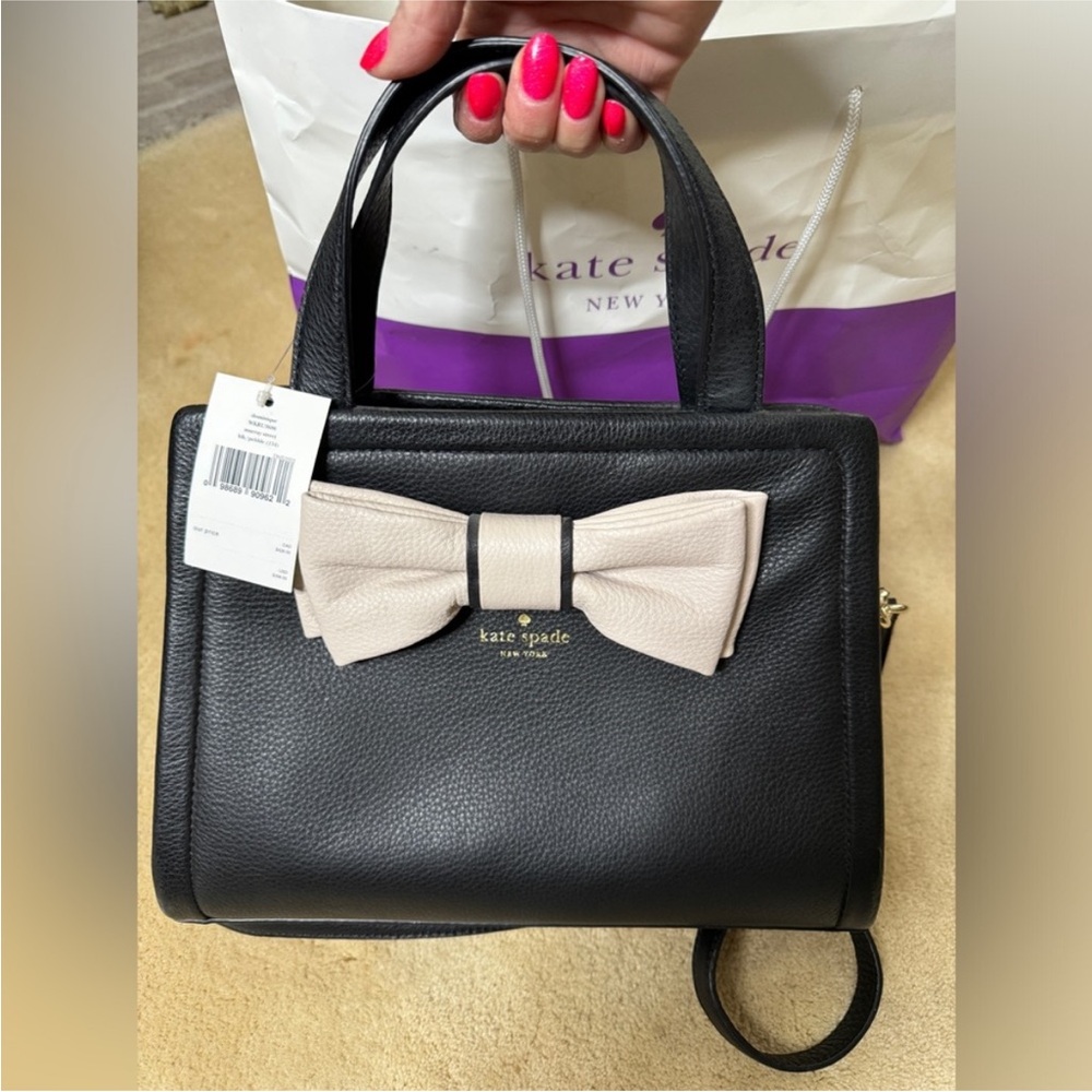 Kate Spade Black and Cream Bow Bag
